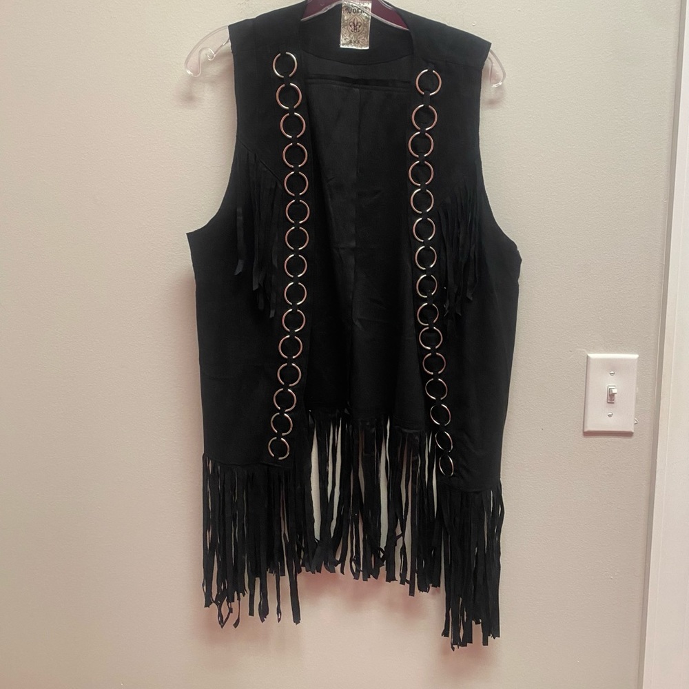 Black Vest w/ Fringe and Chains